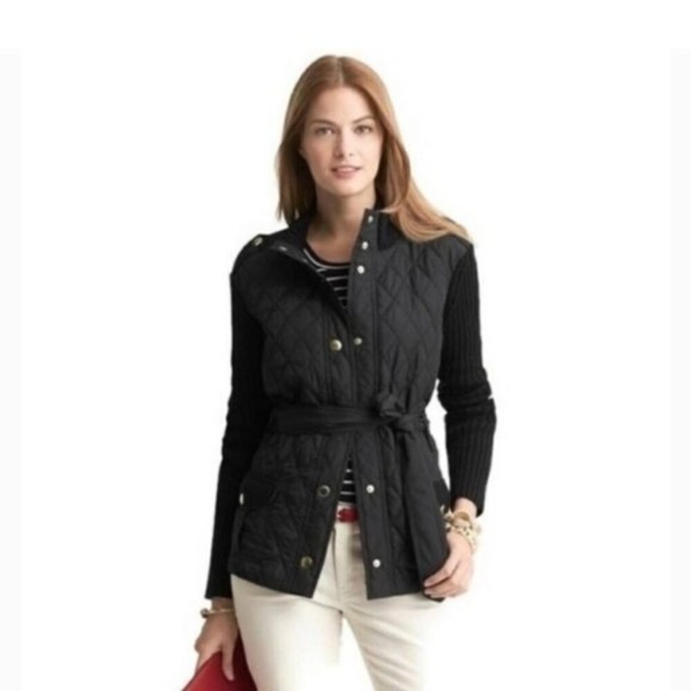 Banana Republic Wool Quilted Belted Jacket | Small